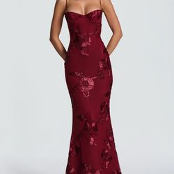 XS BabyBoo Burgundy Maxi dress