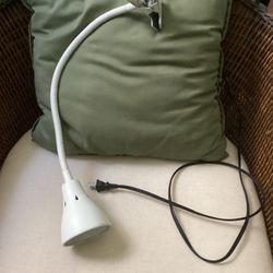 White Steel Clip Utility Lamp