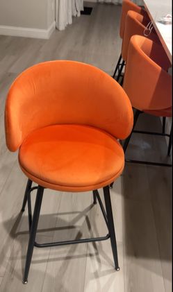 4 Orange Counter Chairs
