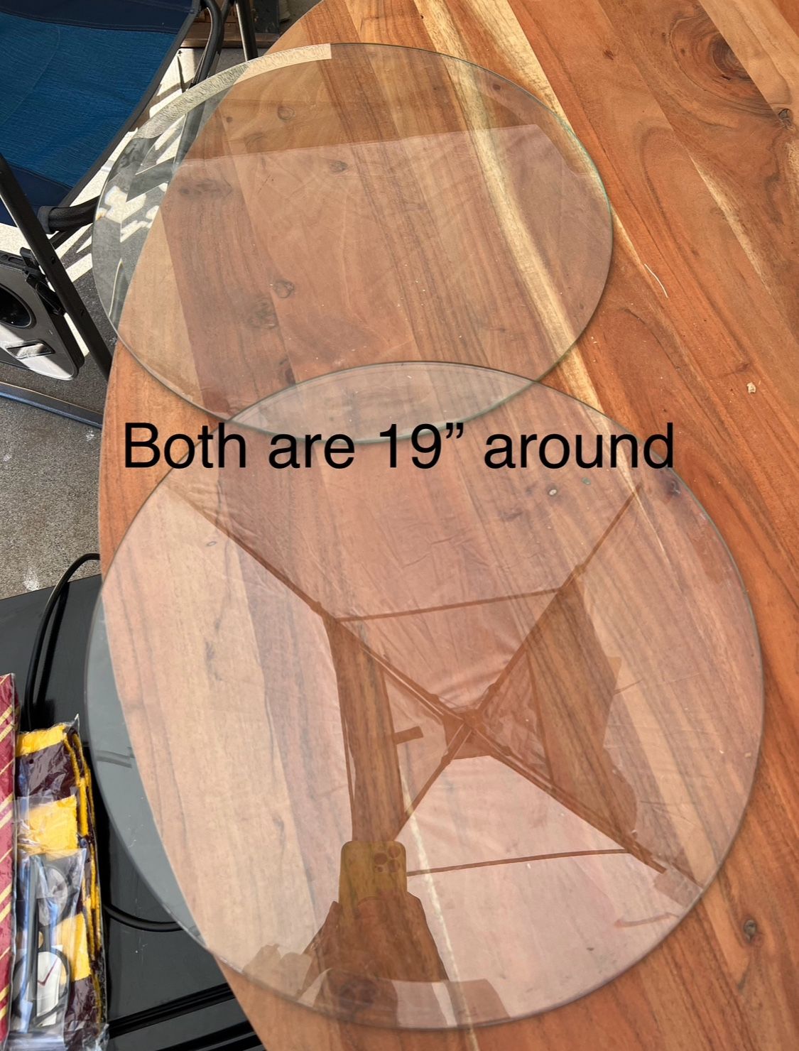 Round Glass Bevel Edge Table Toppers