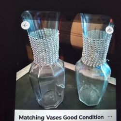 Matching Glass Vases Good Condition $5.00 Each 