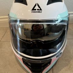 Helmet White With Tinted Visor Size L New 