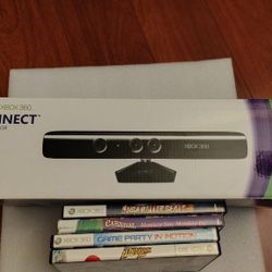 Xbox 360 Kinect In Box Complete With Four Games