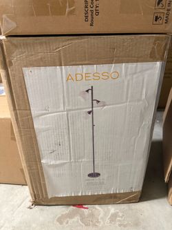 NEW Adesso Phillip 3-Light Tree Floor Lamp Brushed Steel Model 1533-22
