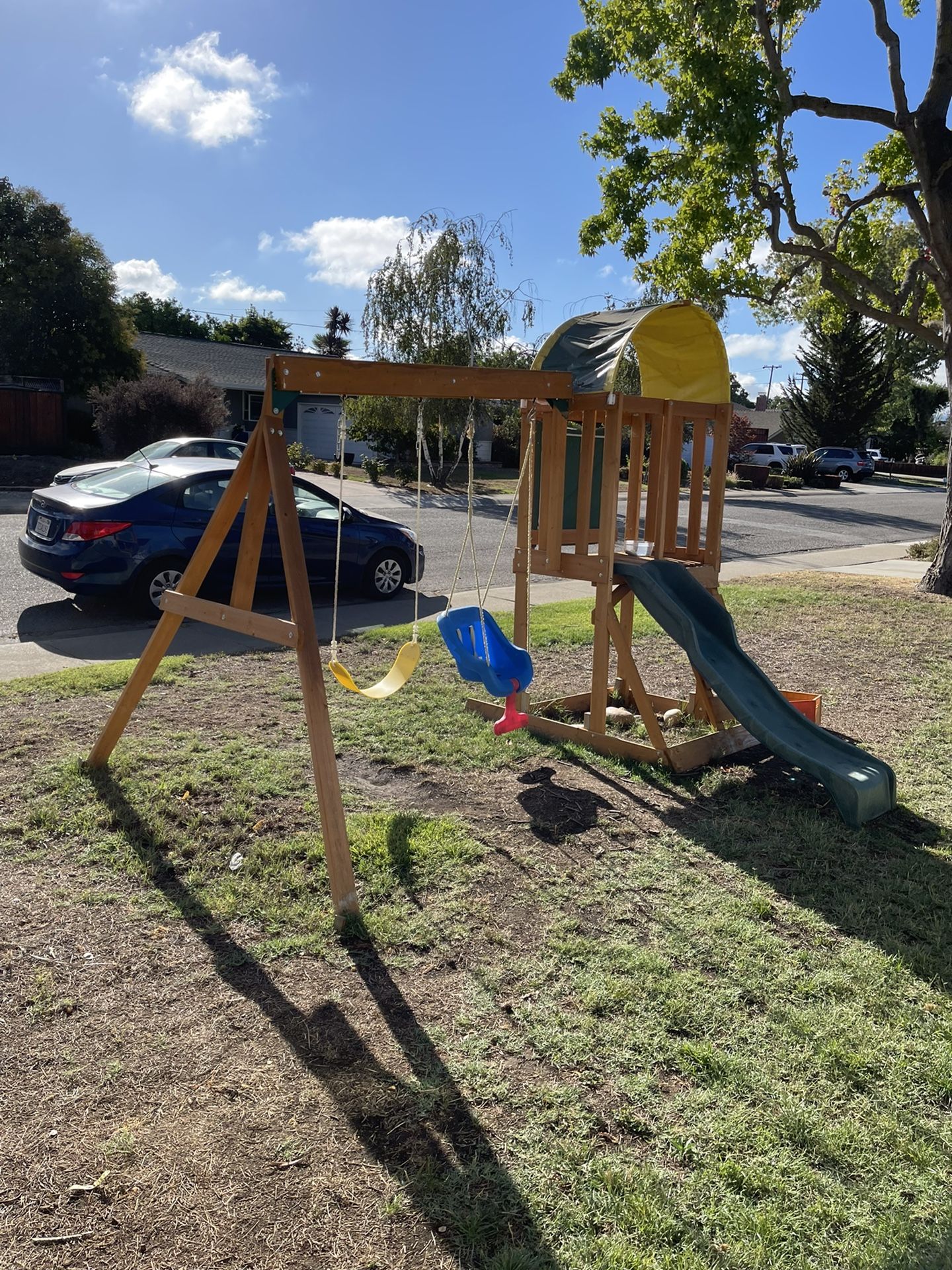 Swing Set Playground With Slide