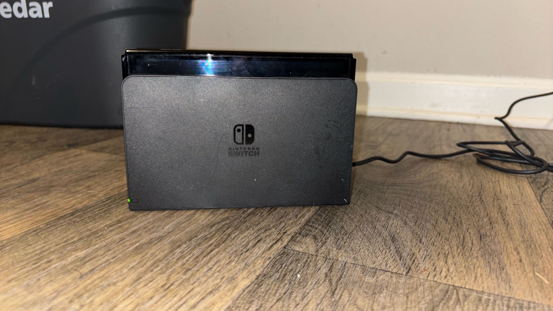 Nintendo Switch with Neon Blue and Neon Red Joy Con