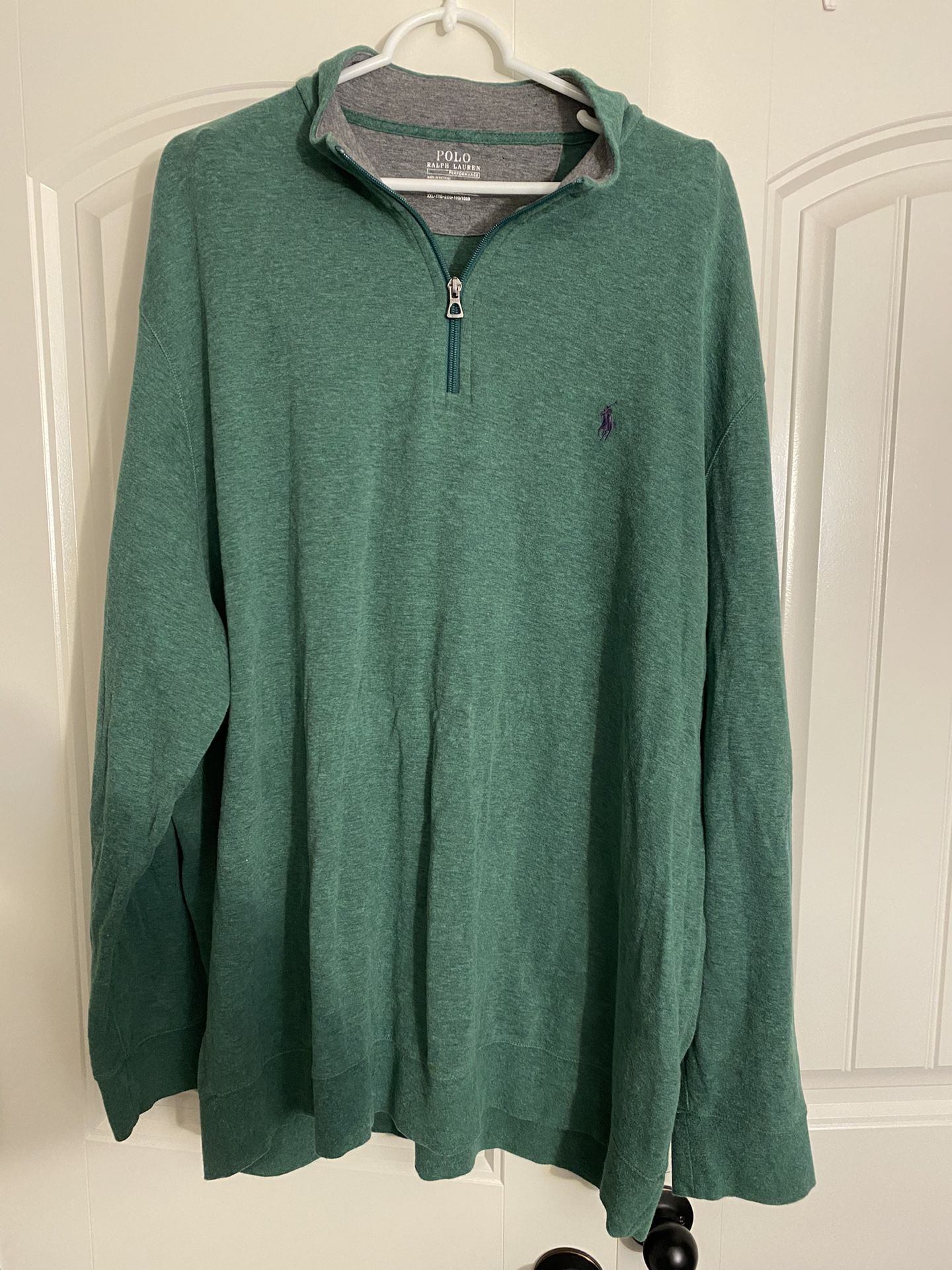 Polo Ralph Lauren Performance Men’s XXL 1/4 Zip Green Fleece Pullover Sweater