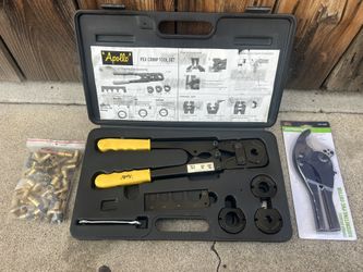 Pex Crimp Tool Kit + PVC Cutter + Fittings Bag