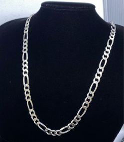 $650 925 Silver Figaro Chain Necklacei
