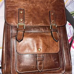 Vintage Leather Fossil Backpack 