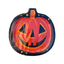 Hyde And Eek! Boutique Jack-o-lantern Pumpkin Halloween Party Plates