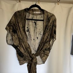 Women’s Tie Shirt/Shawl, L, Never Worn