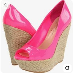 New JESSICA SIMPSON neo Pink Platform Shoes S 8.5