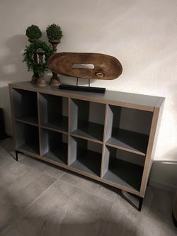 Modern Cube Storage Bookcase with Metal Legs