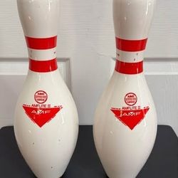 Vintage Bowling Pins made in the USA Mancave $15 each or $25 for Both 