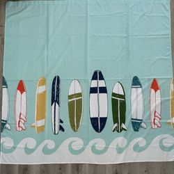 Colorful Fabric Shower Curtain Surfboards 