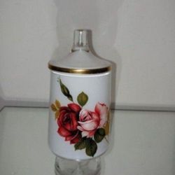 MC -VTG FROSTED GLASS PEDESTAL JAR 7"×2.5"