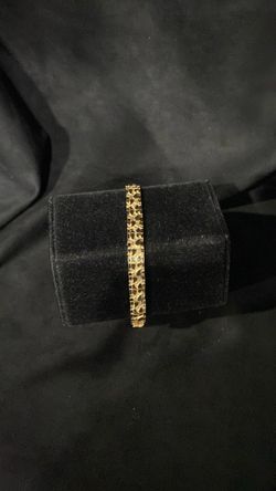 14k 17g Gold Nugget Pattern Bangle Bracelet