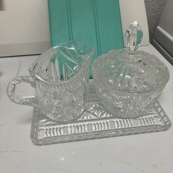 Reduced Price. Crystal Creamer, And Sugar Set.