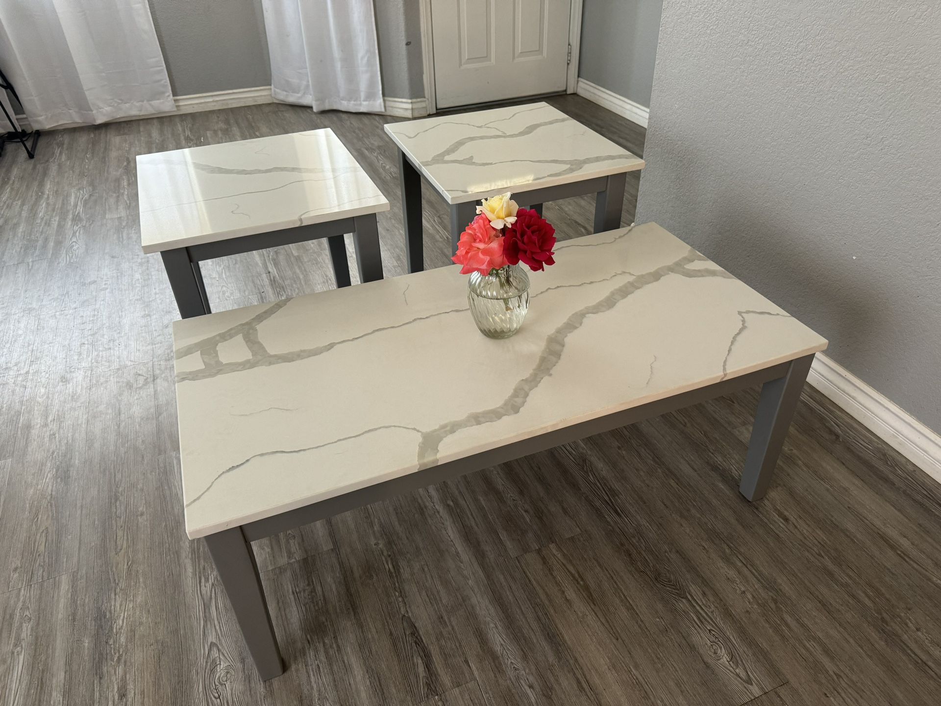 Quartz Coffee Table And End Tables (set) 