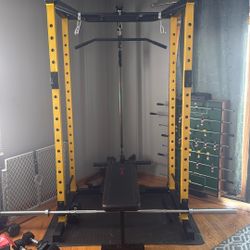 Weight Rack With Attached Lat Pull Down