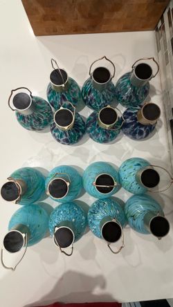 Solar powered glass blown lights