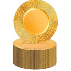 100 Gold Charger Plates 