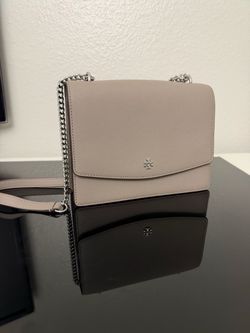 Tory Burch Beige Leather Chain Shoulder Bag