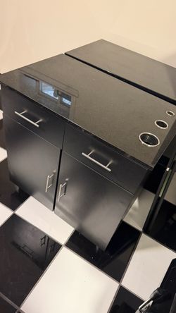 Black Barber/Salon Station Cabinet