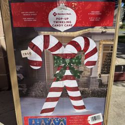 Giant 7 Foot Tall Christmas Candy Canes Decoration
