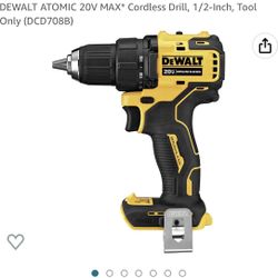 DEWALT ATOMIC 20V MAX* Cordless Drill, 1/2-Inch, Tool Only (DCD708B)