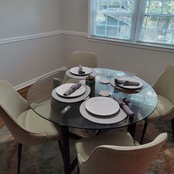 Glass Dining table With Chairs
