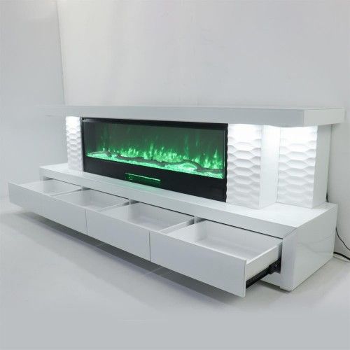 Fireplace LED\Bluetooth\Wireless Charger\Storage