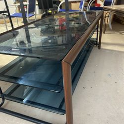 Tv Stand Very Nice Glass And A Marble Coffee Table 