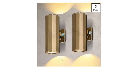 Gold Cylinder Up Down Wall Sconces 2-Pack
