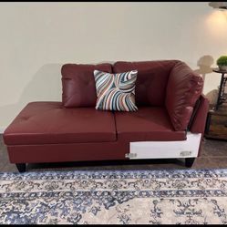 "97" Oversized Sectional Couch, Faux Leather -   Corner Seat Only