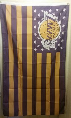 LOS ANGELES LAKERS AMERICAN FLAG