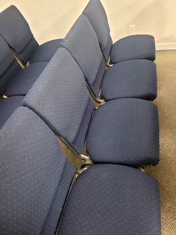 (90) Blue Fabric Waiting Room Chairs Set