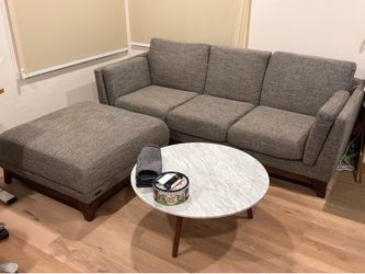 3 yr old 3-person Sofa + large ottoman  and coffee table (ARTICLE)