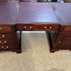 Double Sided Solid Mahogany Executive Partners Desk