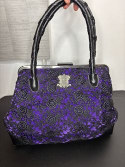 Disney Parks Haunted Mansion 45th Anniversary Purple Crocheted Handbag
