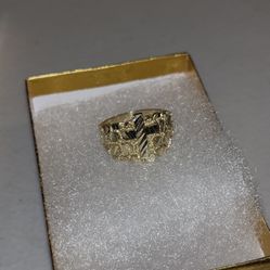 Diamond Cut 10k Cross  Ring 