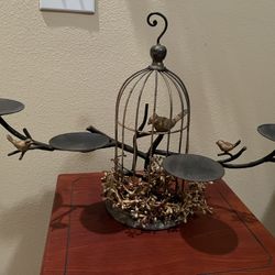 Metal Birdcage Candle Holder Decor 