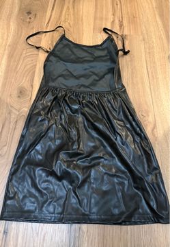 Faux leather cocktail dress