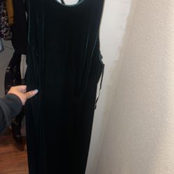 Faviana Green Velvet Dress 