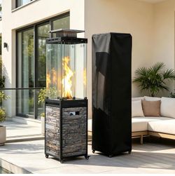 41,000 BTU Propane Patio Heater - Glass Flame Tower, CSA Certified (Open Box)