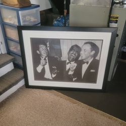 2 Very Large Framed And Matted Rat Pack Pictures 44x34  Both For 150