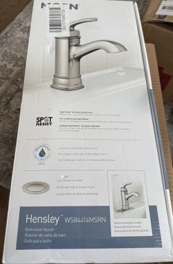 MOEN Hensley Single Hole Single-Handle Bathroom Faucet in Spot Resist Brushed Nickel