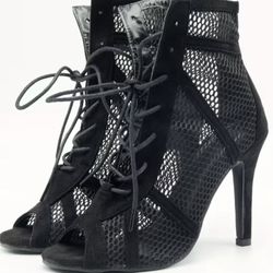 Black Mesh Ankle Boots (US11)