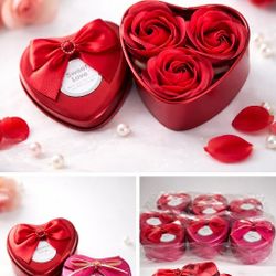 Caja de Corazones de Jabón en Forma de Rosas
